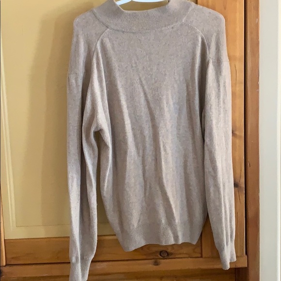 Cashmere Blend Long Sleeve Half Zipper Sweater - Picture 4 of 5